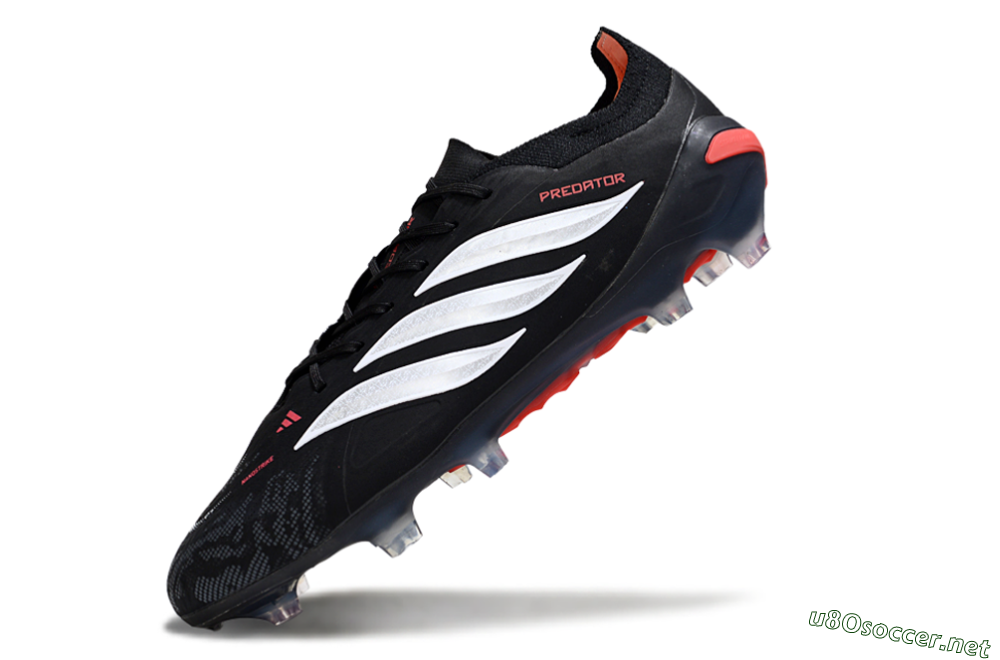 Men's Adidas Predator 26 Elite FG Football Boots - Black/Red/White 5