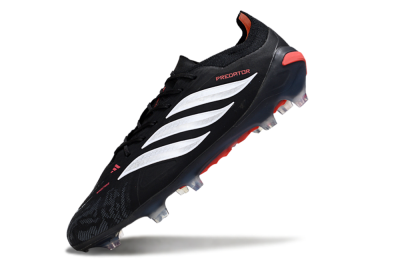 Men's Adidas Predator 26 Elite FG Football Boots - Black/Red/White