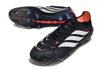 Men's Adidas Predator 26 Elite FG Football Boots - Black/Red/White