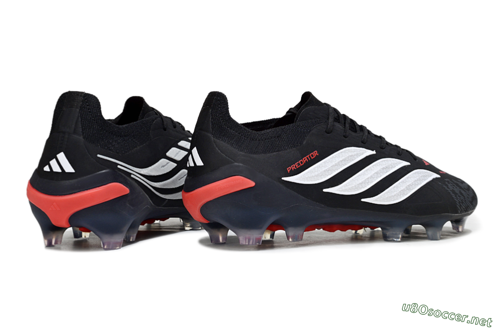Men's Adidas Predator 26 Elite FG Football Boots - Black/Red/White 6