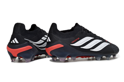 Men's Adidas Predator 26 Elite FG Football Boots - Black/Red/White