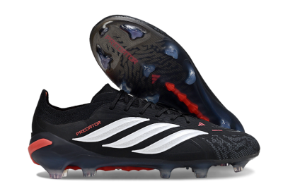 Men's Adidas Predator 26 Elite FG Football Boots - Black/Red/White