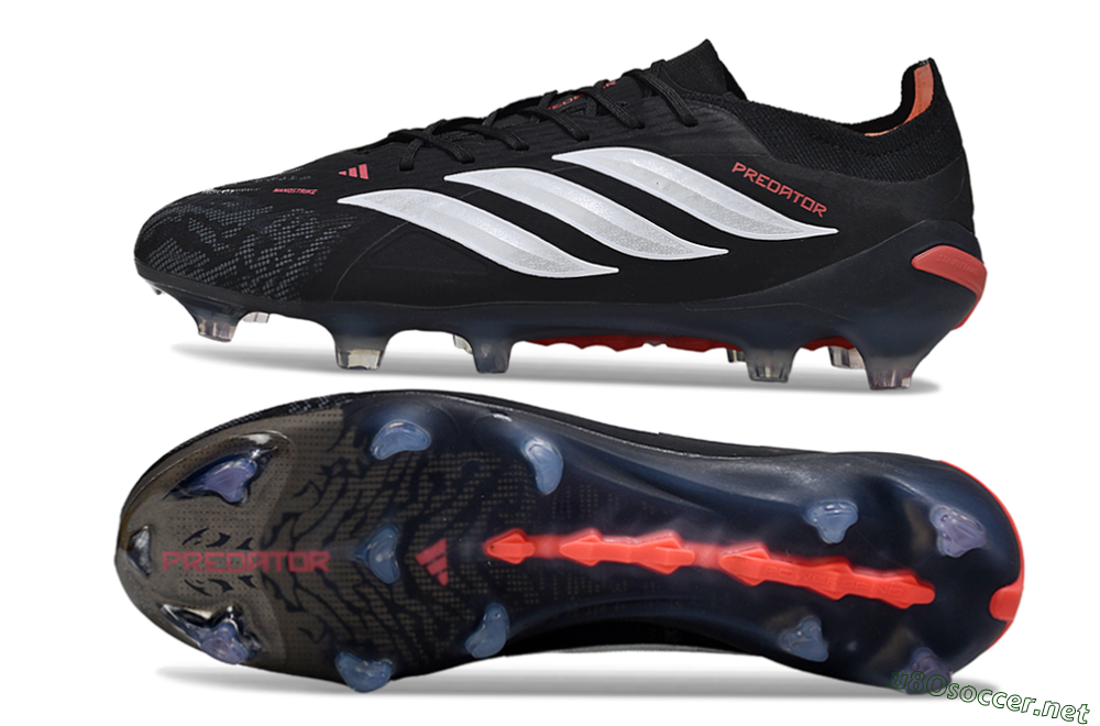 Men's Adidas Predator 26 Elite FG Football Boots - Black/Red/White 1