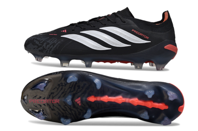 Men's Adidas Predator 26 Elite FG Football Boots - Black/Red/White