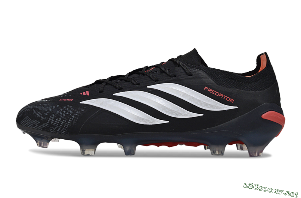 Men's Adidas Predator 26 Elite FG Football Boots - Black/Red/White 0