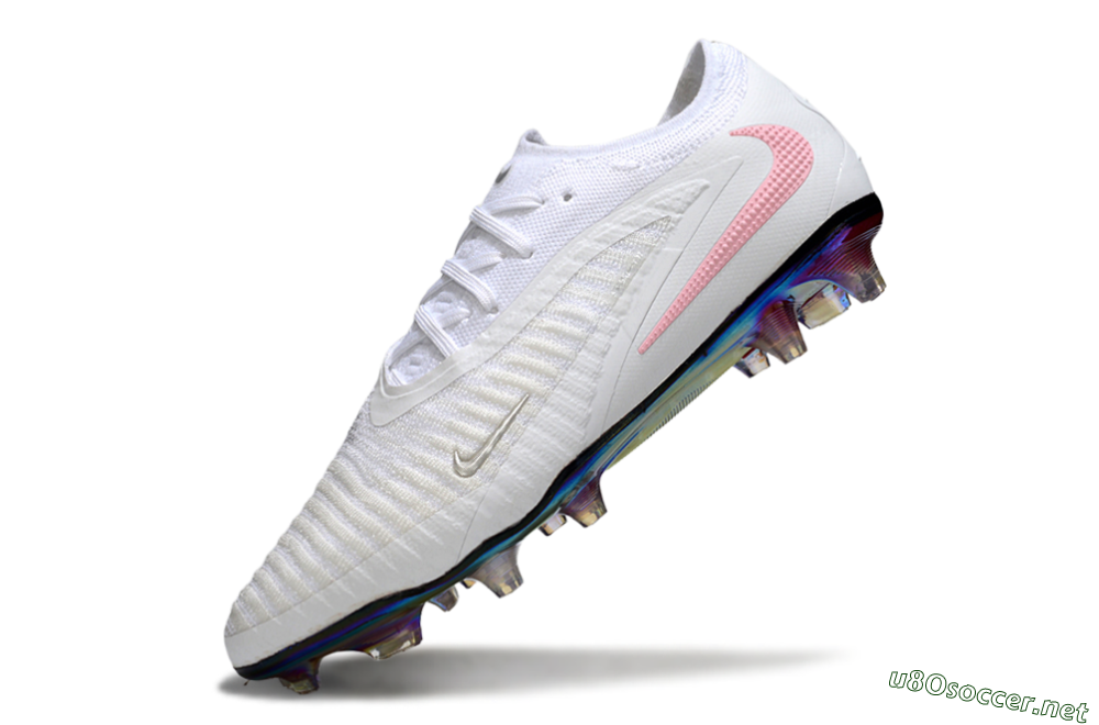 Unisex Nike Phantom 6 Low Elite FG Football Boots - White/Iridescent/Light Pink 5