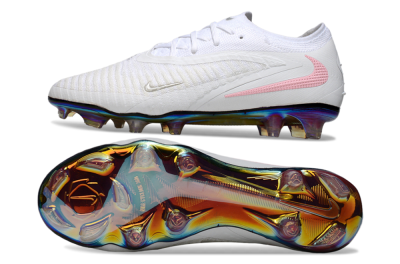 Unisex Nike Phantom 6 Low Elite FG Football Boots - White/Iridescent/Light Pink