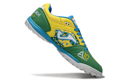 Men's Joma Top Flex TF Football Shoes - Yellow/Aquatic Blue/Grass Green