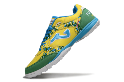 Men's Joma Top Flex TF Football Shoes - Yellow/Aquatic Blue/Grass Green