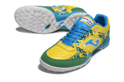 Men's Joma Top Flex TF Football Shoes - Yellow/Aquatic Blue/Grass Green