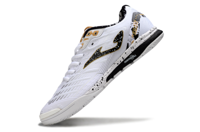 Men's Joma Top Flex IC Football Shoes - White/Black/Gold