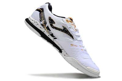 Men's Joma Top Flex IC Football Shoes - White/Black/Gold