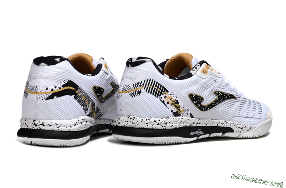 Men's Joma Top Flex IC Football Shoes - White/Black/Gold 6