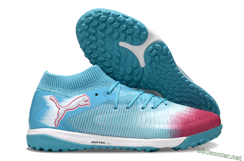 Men's Puma Future 8 Ultimate TF Football Boots - Aqua/Sunset Pink/Turquoise Blue 2