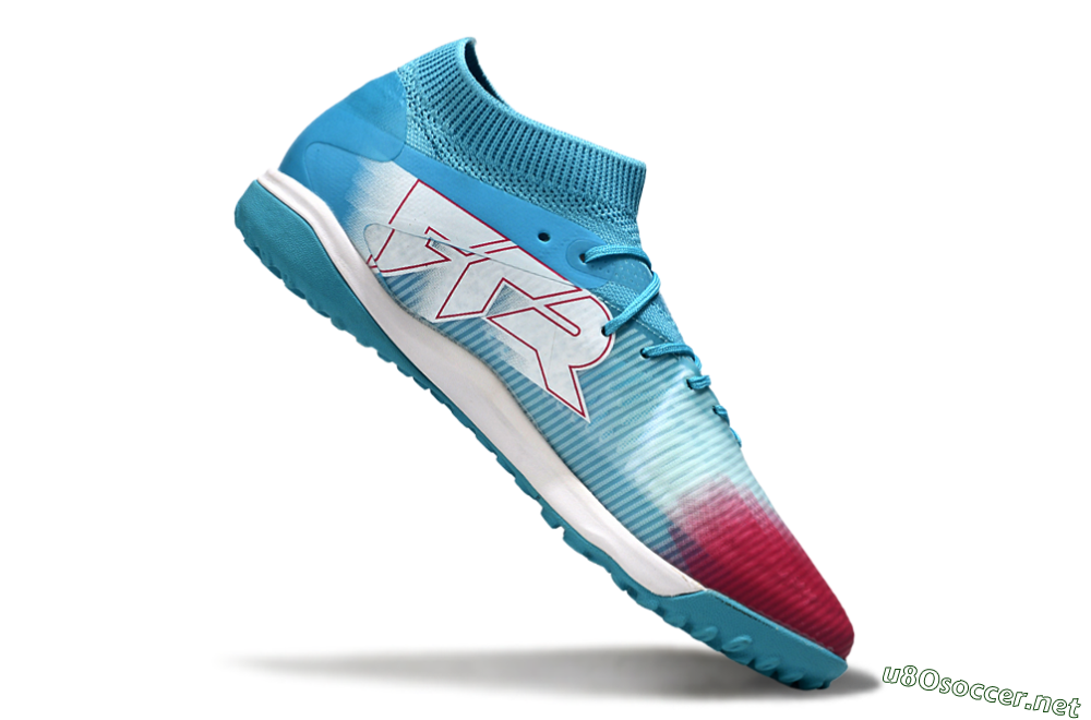 Men's Puma Future 8 Ultimate TF Football Boots - Aqua/Sunset Pink/Turquoise Blue 4