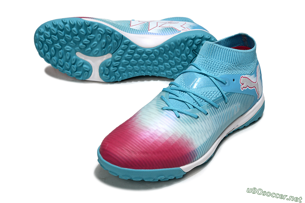 Men's Puma Future 8 Ultimate TF Football Boots - Aqua/Sunset Pink/Turquoise Blue 3