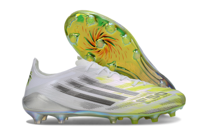 Men's Adidas F50 Elite FG Football Boots - White/Lime Glow/Neon Green