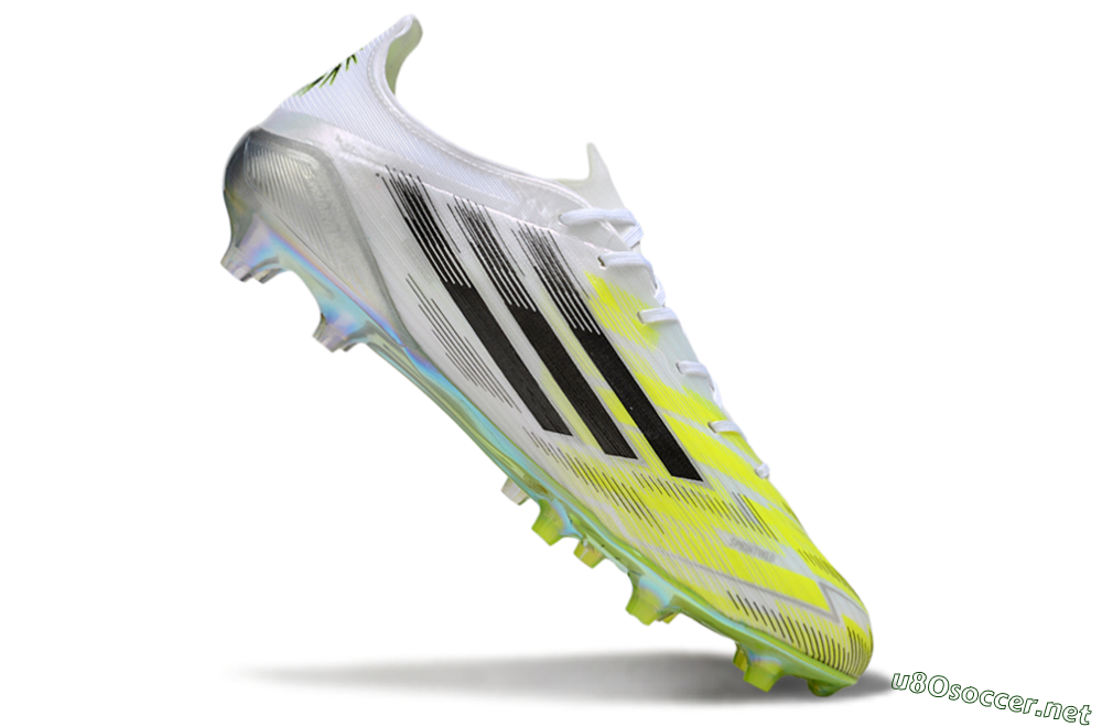 Men's Adidas F50 Elite FG Football Boots - White/Lime Glow/Neon Green 4
