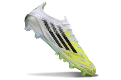 Men's Adidas F50 Elite FG Football Boots - White/Lime Glow/Neon Green