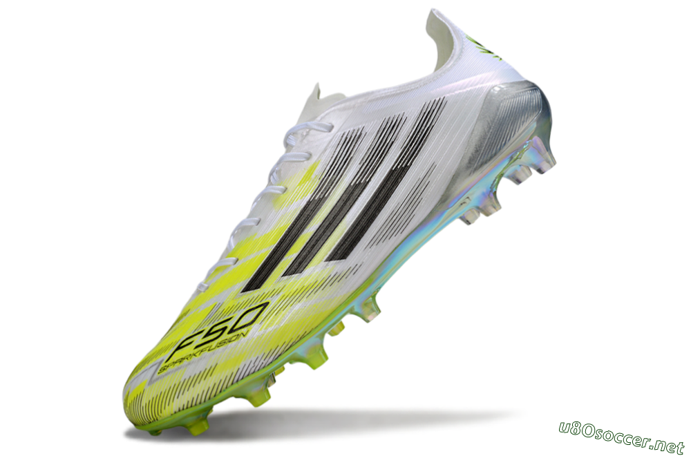 Men's Adidas F50 Elite FG Football Boots - White/Lime Glow/Neon Green 5