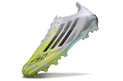 Men's Adidas F50 Elite FG Football Boots - White/Lime Glow/Neon Green