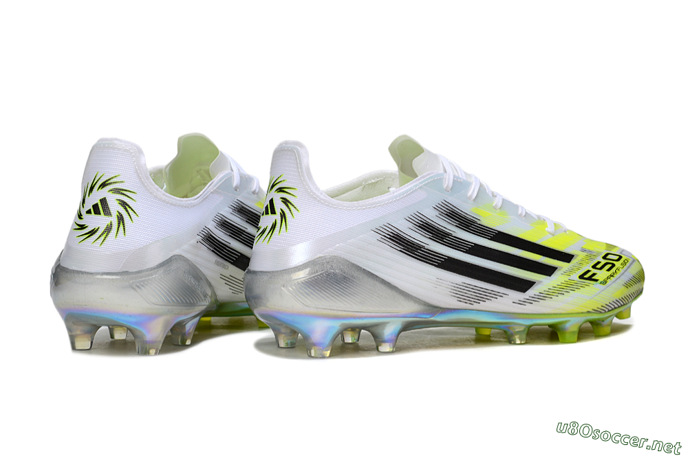 Men's Adidas F50 Elite FG Football Boots - White/Lime Glow/Neon Green 6