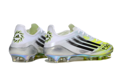 Men's Adidas F50 Elite FG Football Boots - White/Lime Glow/Neon Green