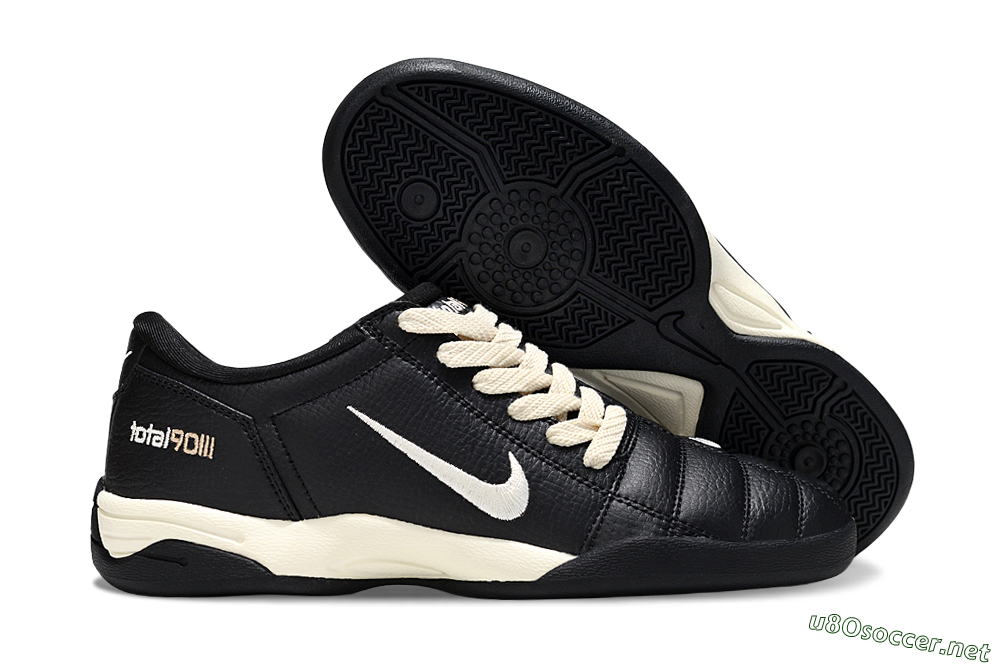 Men's Nike Total 90 III IC Football Shoes - Black/Cream/Black 2