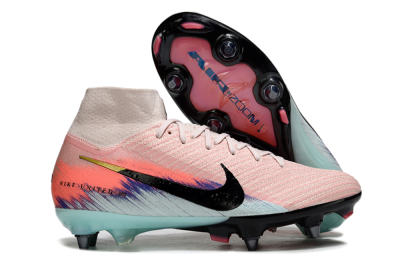Men's Nike Air Zoom Mercurial Superfly 10 Elite SG Football Boots - Pink/Sunset Pink/Aqua Blue