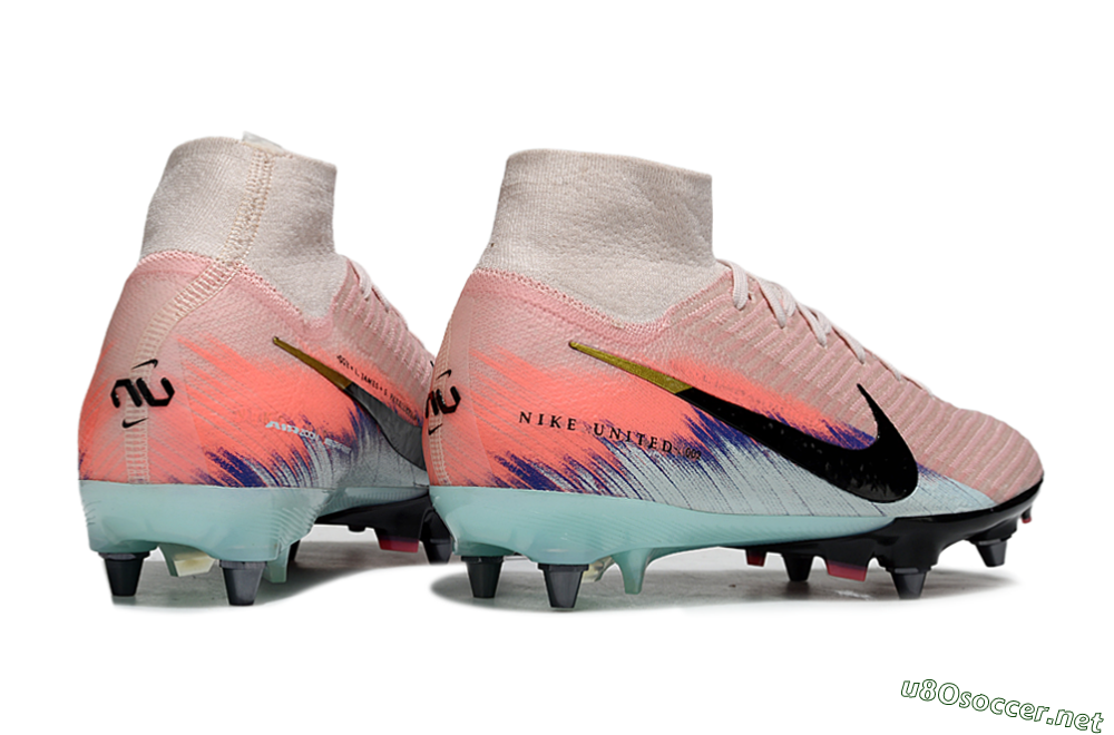 Men's Nike Air Zoom Mercurial Superfly 10 Elite SG Football Boots - Pink/Sunset Pink/Aqua Blue 6