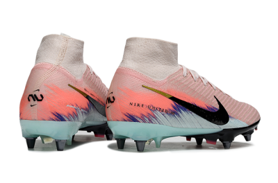 Men's Nike Air Zoom Mercurial Superfly 10 Elite SG Football Boots - Pink/Sunset Pink/Aqua Blue