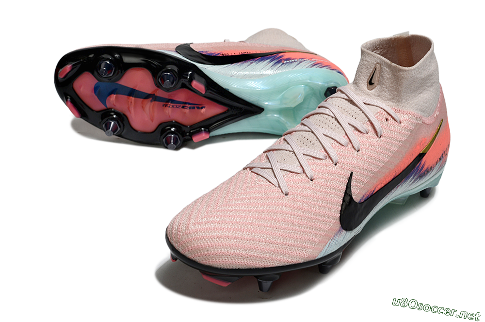 Men's Nike Air Zoom Mercurial Superfly 10 Elite SG Football Boots - Pink/Sunset Pink/Aqua Blue 3