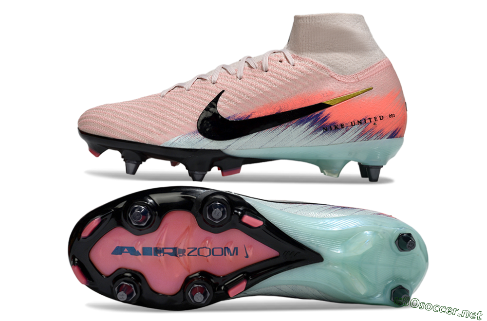 Men's Nike Air Zoom Mercurial Superfly 10 Elite SG Football Boots - Pink/Sunset Pink/Aqua Blue 1