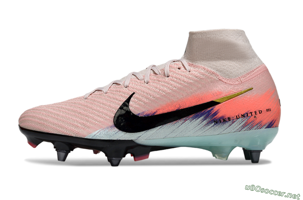 Men's Nike Air Zoom Mercurial Superfly 10 Elite SG Football Boots - Pink/Sunset Pink/Aqua Blue 0