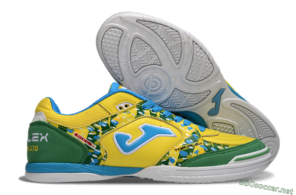 Men's Joma Top Flex IC Football Shoes - Yellow/Green Grass/Blue Sky 2