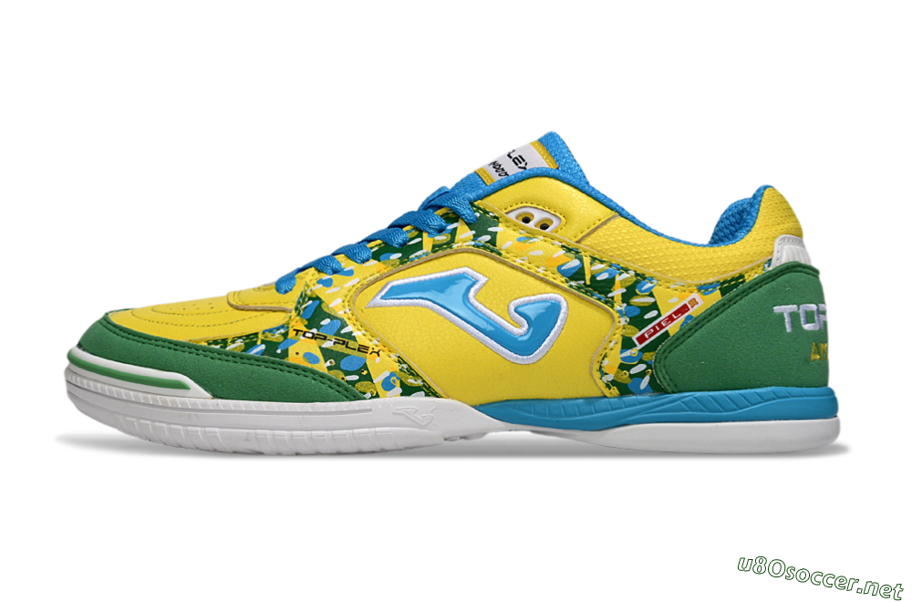 Men's Joma Top Flex IC Football Shoes - Yellow/Green Grass/Blue Sky 0