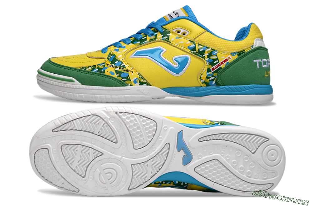 Men's Joma Top Flex IC Football Shoes - Yellow/Green Grass/Blue Sky 1