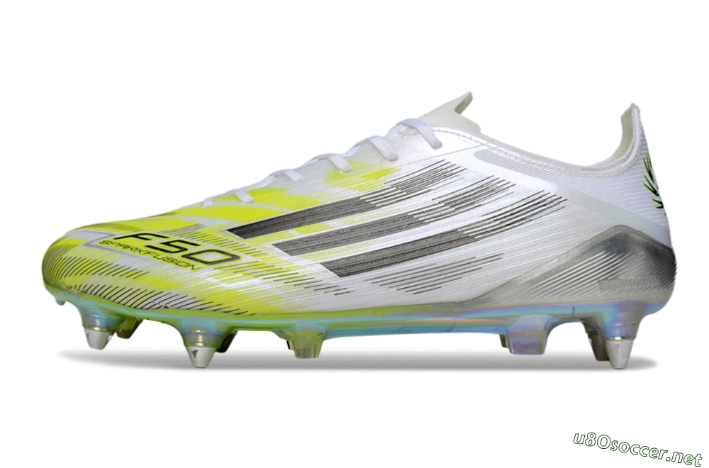 Men's Adidas F50 Elite SG Football Boots - White/Electric Yellow/Metallic Silver 0