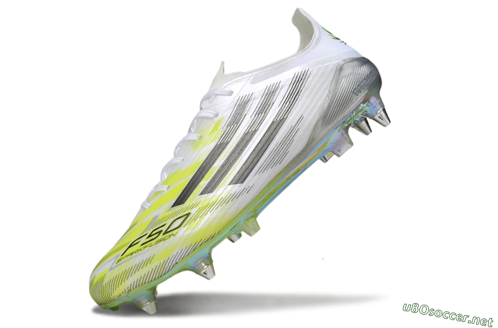 Men's Adidas F50 Elite SG Football Boots - White/Electric Yellow/Metallic Silver 5