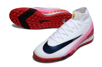 Unisex Nike Air Zoom Mercurial Superfly 10 Elite TF Football Shoes - White/Crimson Red/Soft Pink