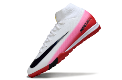 Unisex Nike Air Zoom Mercurial Superfly 10 Elite TF Football Shoes - White/Crimson Red/Soft Pink