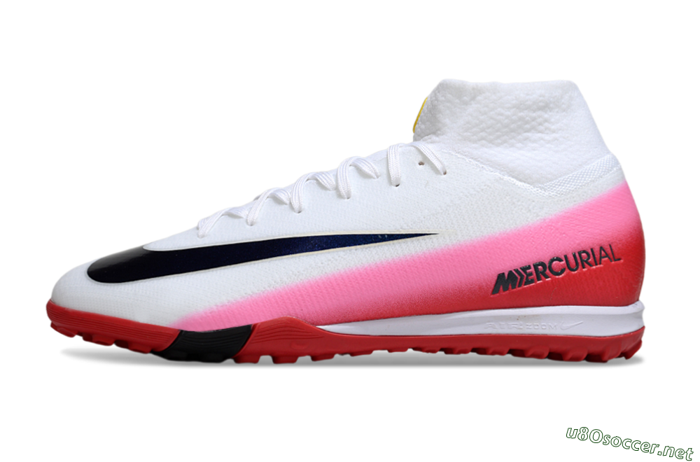 Unisex Nike Air Zoom Mercurial Superfly 10 Elite TF Football Shoes - White/Crimson Red/Soft Pink 0