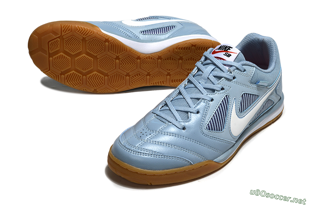 Men's Supreme x Nike SB Gato IC Football Shoes - Blue/Sky Blue/Sand 3