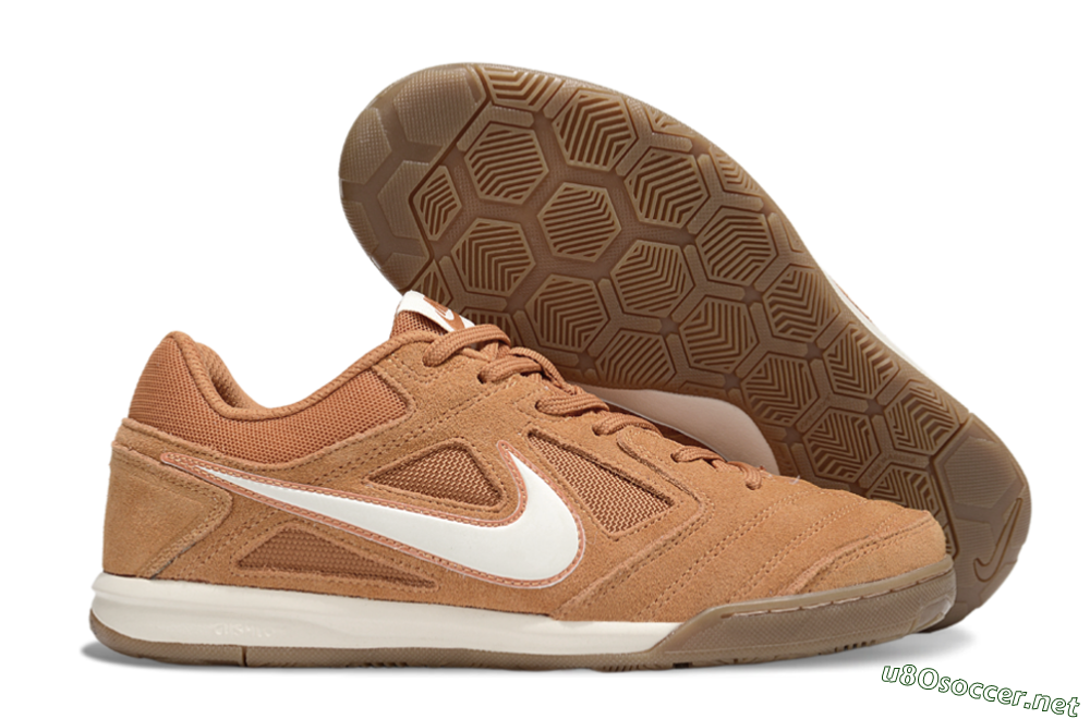 Men's Supreme x Nike SB Gato IC Football Shoes - Tan/Earthy Brown/Soft White 2