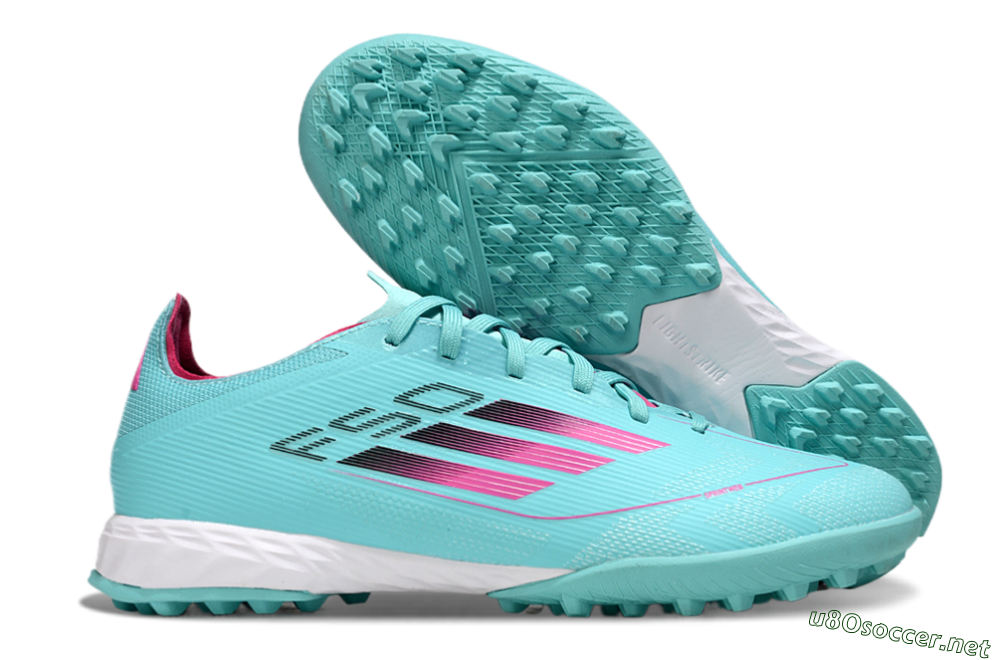 Men's Adidas F50 Pro TF Football Shoes - Aqua/Soft Pink/Light Teal 2