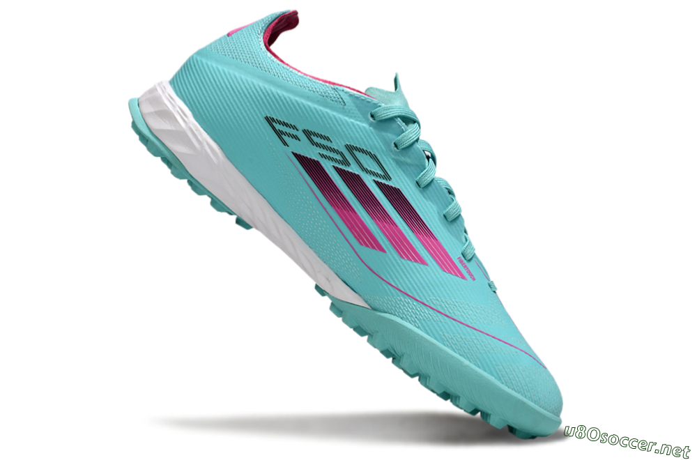 Men's Adidas F50 Pro TF Football Shoes - Aqua/Soft Pink/Light Teal 4