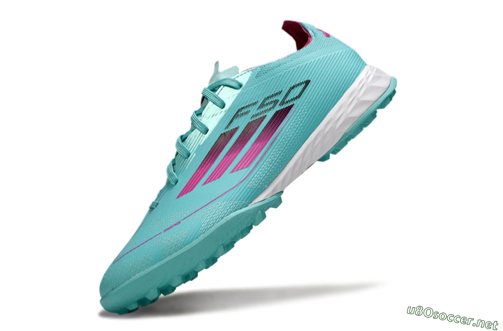 Men's Adidas F50 Pro TF Football Shoes - Aqua/Soft Pink/Light Teal 5