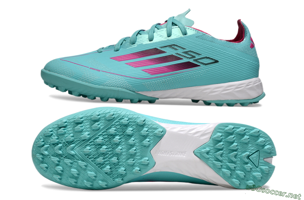 Men's Adidas F50 Pro TF Football Shoes - Aqua/Soft Pink/Light Teal 1