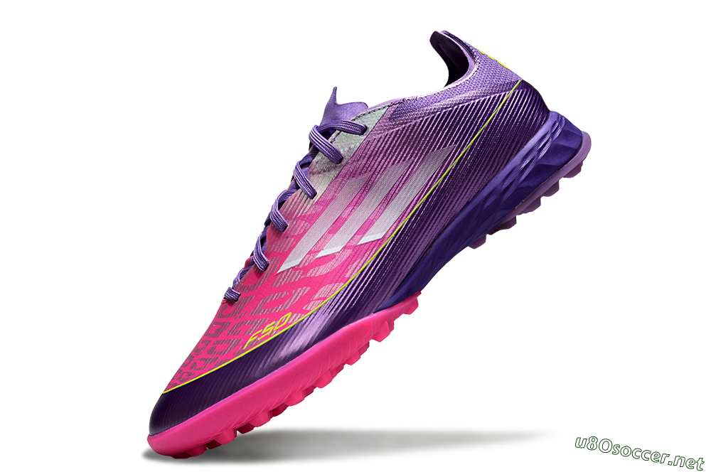 Men's Adidas F50 Pro TF Football Shoes - Purple/Vibrant Pink/Lavender Bliss 5