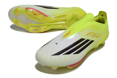 Men's Adidas F50+ Elite Lightstrike Pro Laceless FG Football Boots - Yellow/Lime Green/White